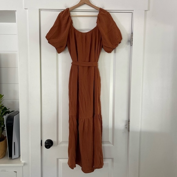 Lush Ginger Puffed Sleeve Dress - M - Picture 8 of 9